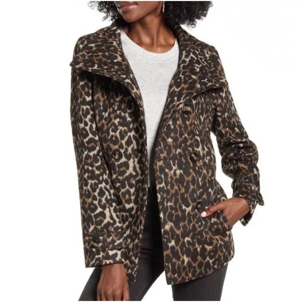 Thread &‎ Supply Women’s Coat Animal Print Size XL Soft Wool Blend Pockets NWT